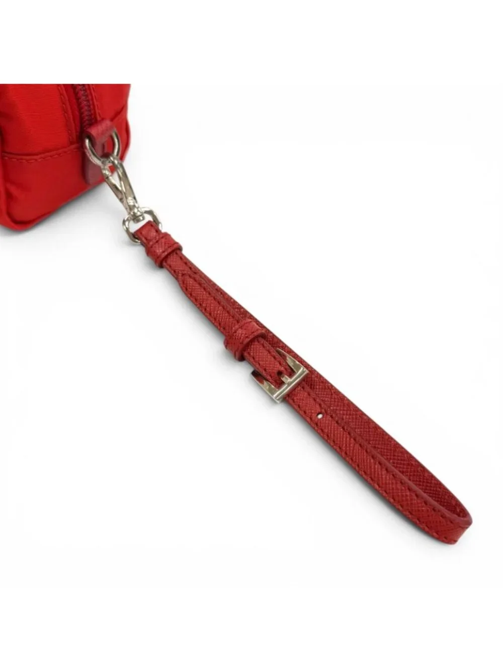 Prada Vela Re-Nylon Mini Pouch Rosso Makeup